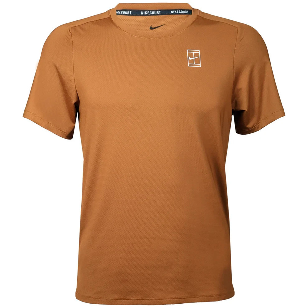 Nike Court Advantage Dri-FIT Tennis Shirt FZ6910-281 Brown Men’s Size S